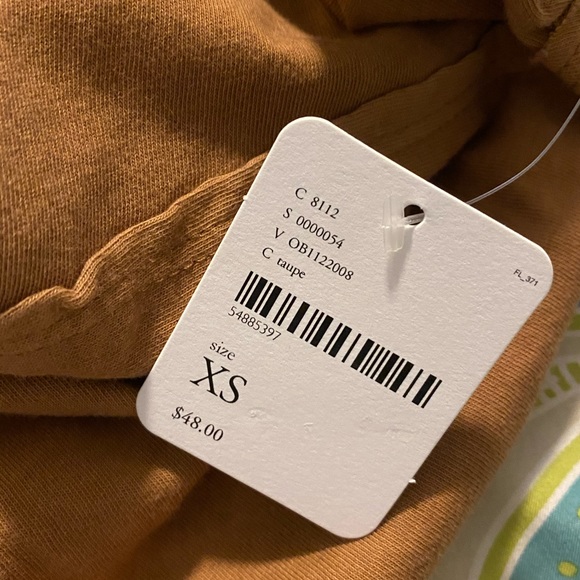 Free People XS Taupe Supernova Turtleneck Top NWT - Picture 8 of 9